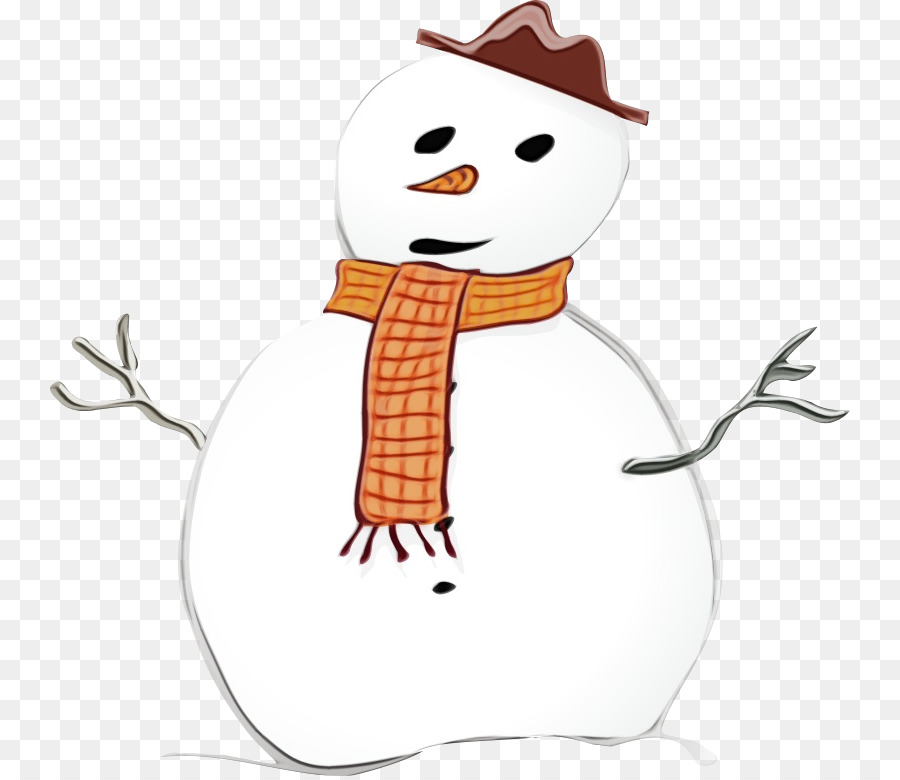 Bonhomme De Neige Avec Oiseau，Hiver PNG