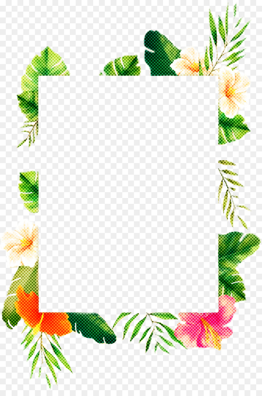 Cadre Tropical，Feuilles PNG