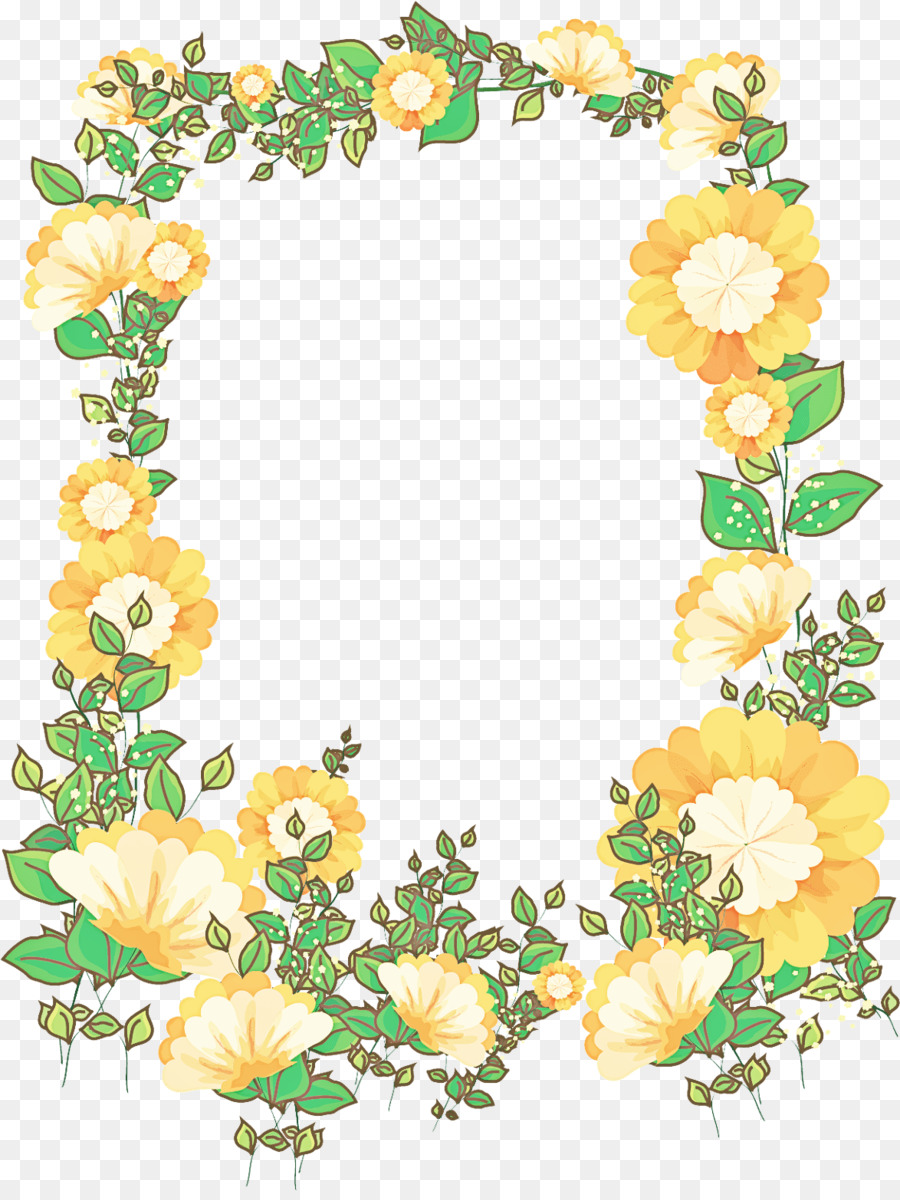 Fleurs Jaunes，Feuilles Vertes PNG