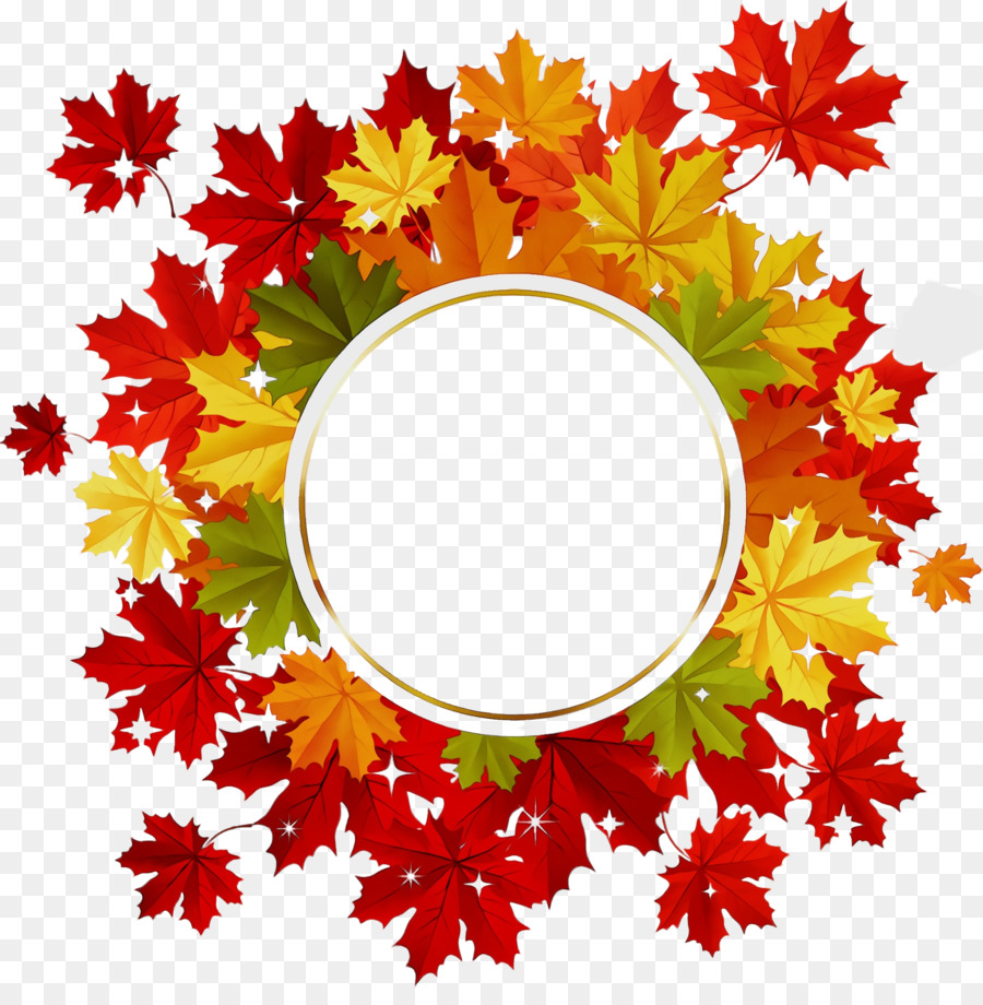 Cadre De Feuilles D'automne，Cercle PNG