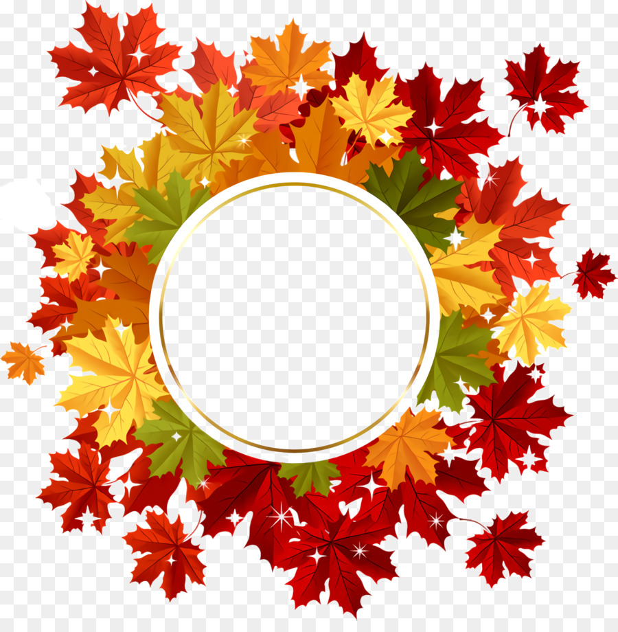 Cadre De Feuilles D'automne，Cercle PNG