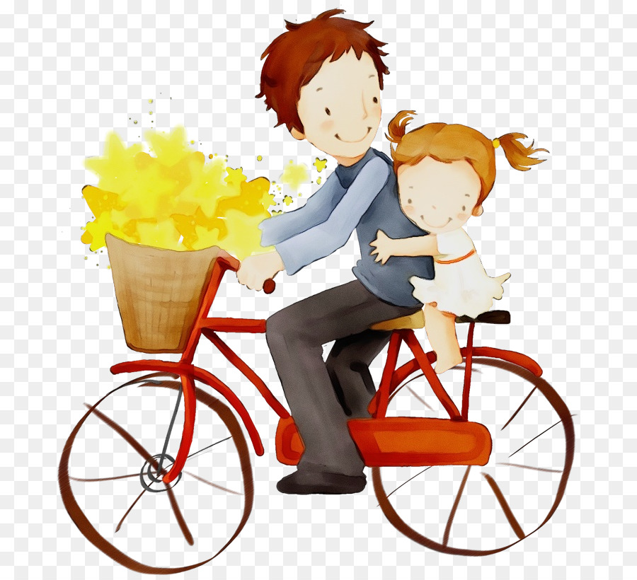 Père Et Enfant à Vélo，Vélo PNG