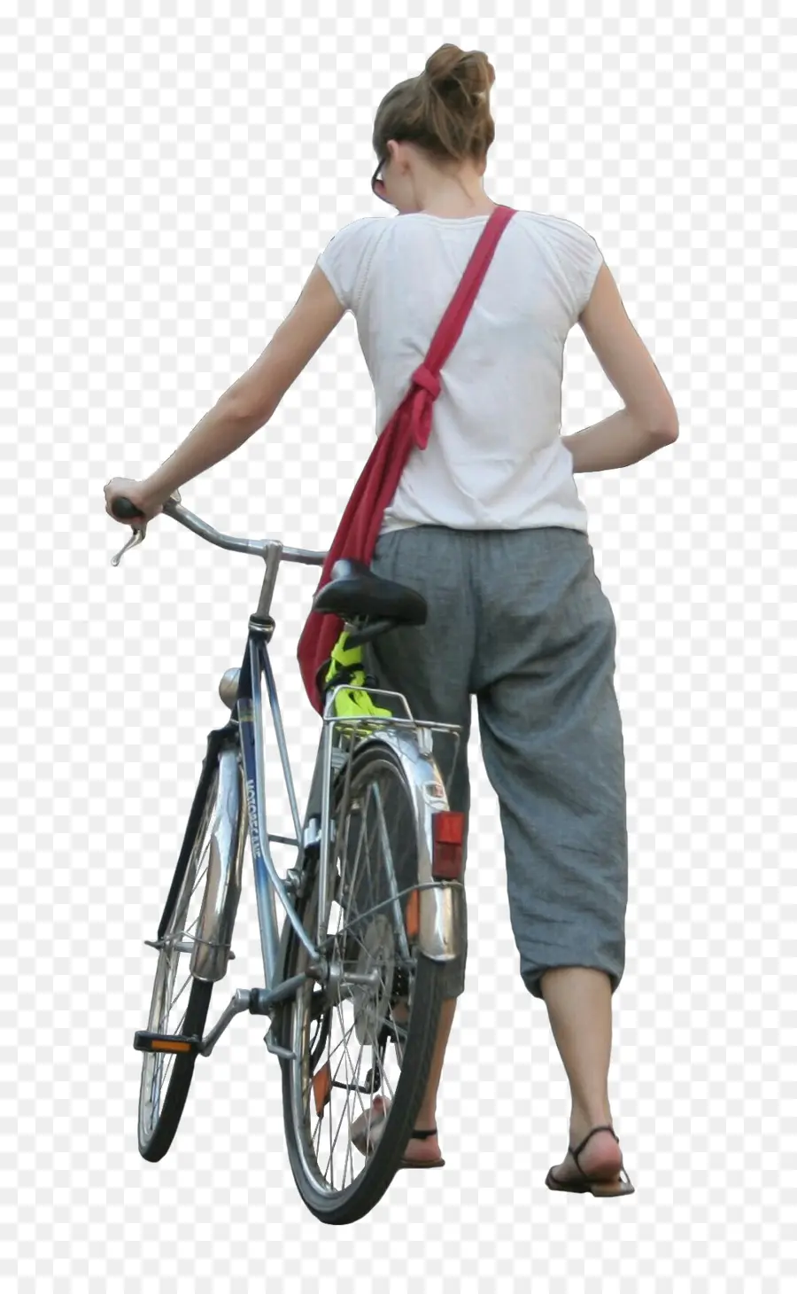 Femme Avec Vélo，Vélo PNG