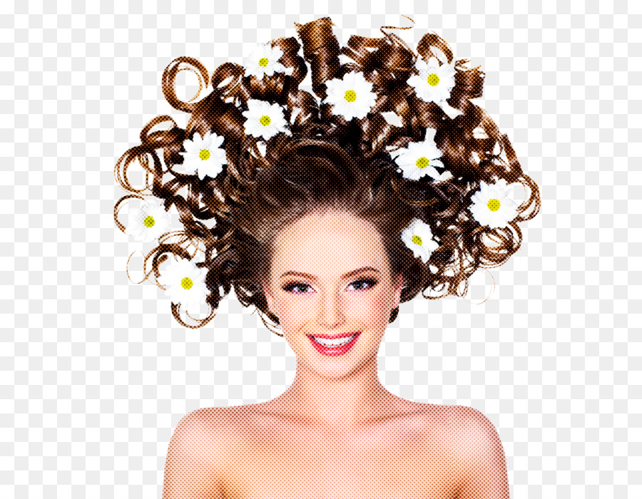 Femme Avec Des Fleurs Dans Les Cheveux，Fleurs PNG