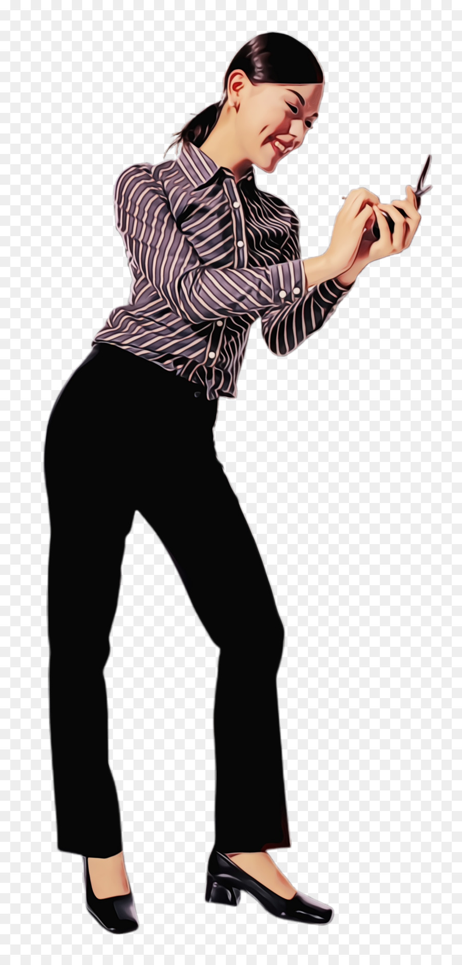 Femme Avec Téléphone，Téléphone PNG