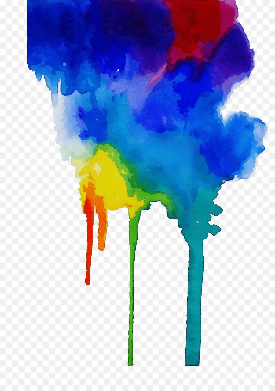 Aquarelle Peinture，Bleu électrique PNG