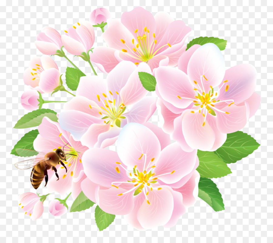 Fleurs Et Abeille，Fleurir PNG