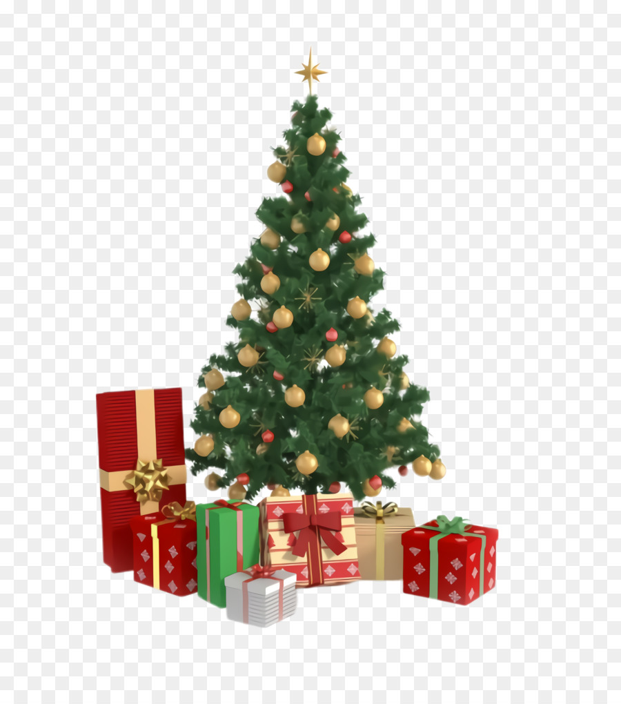 Arbre De Noël Blanc，Cadeaux PNG