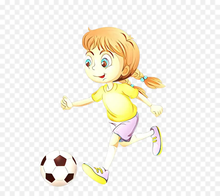 Fille Jouant Au Football，Ballon De Football PNG