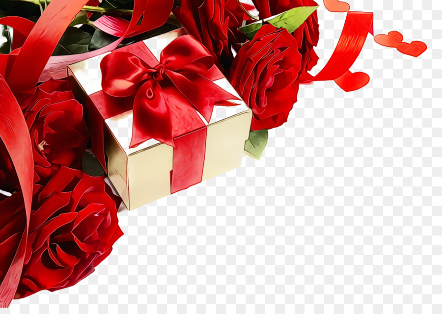 Coffret Cadeau Avec Des Roses，Fleurs PNG