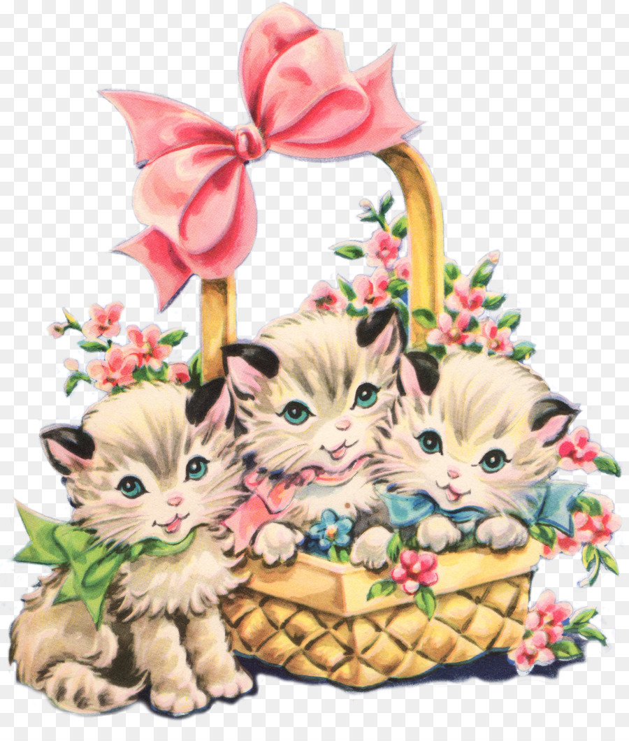 Chat Chaton Panier Cadeau Png Chat Chaton Panier Cadeau Transparentes Png Gratuit