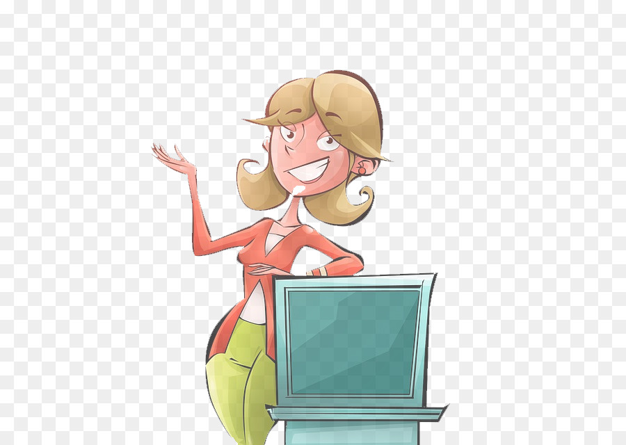 Fille à L'ordinateur，Bureau PNG