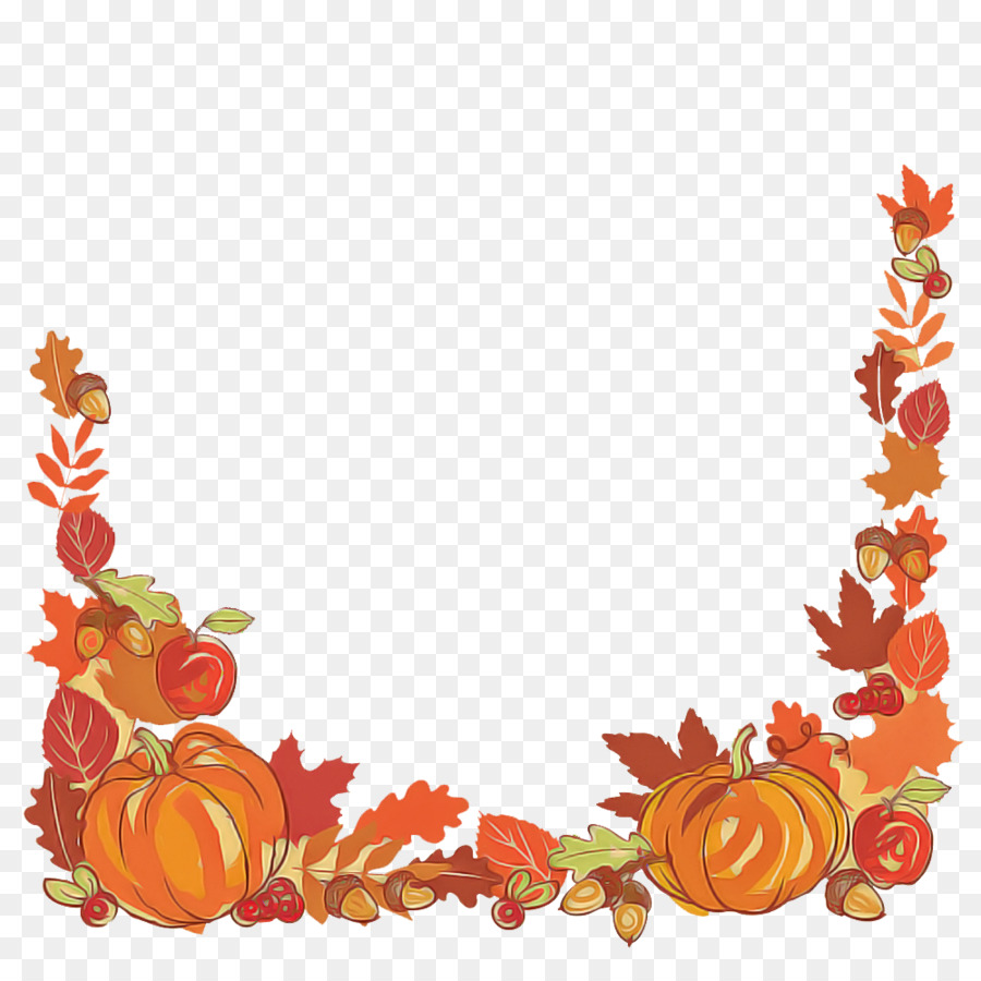 Cadre Citrouille，Automne PNG