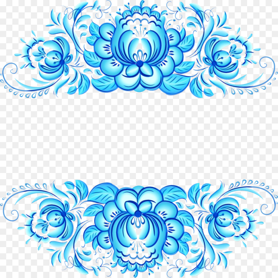 Coin Floral Bleu，Fleur PNG