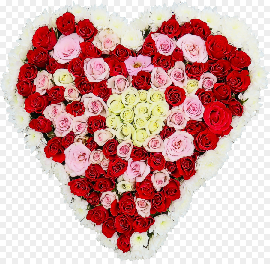 Composition Florale En Forme De Coeur，Roses PNG