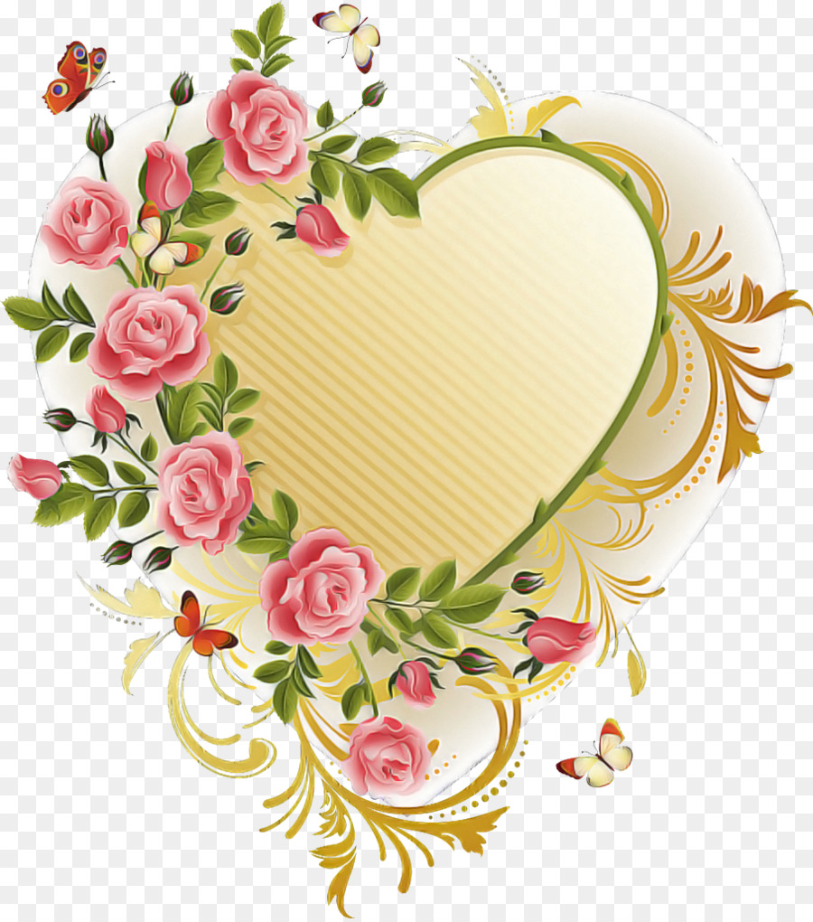 Coeur Avec Des Fleurs，Roses PNG