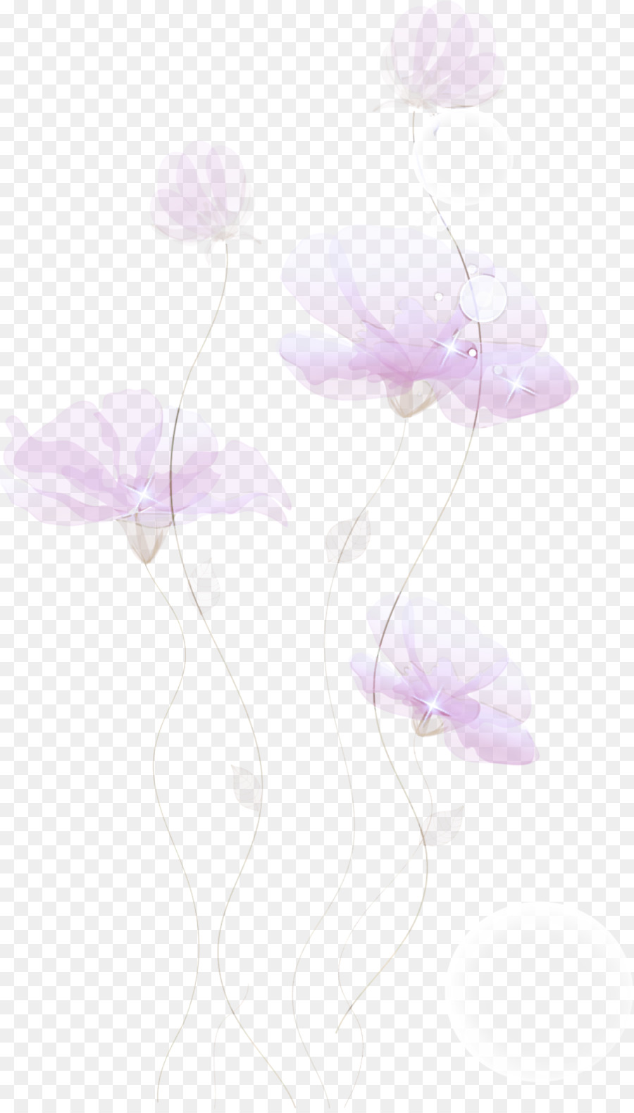 Fleurs Violettes Transparentes，Délicat PNG