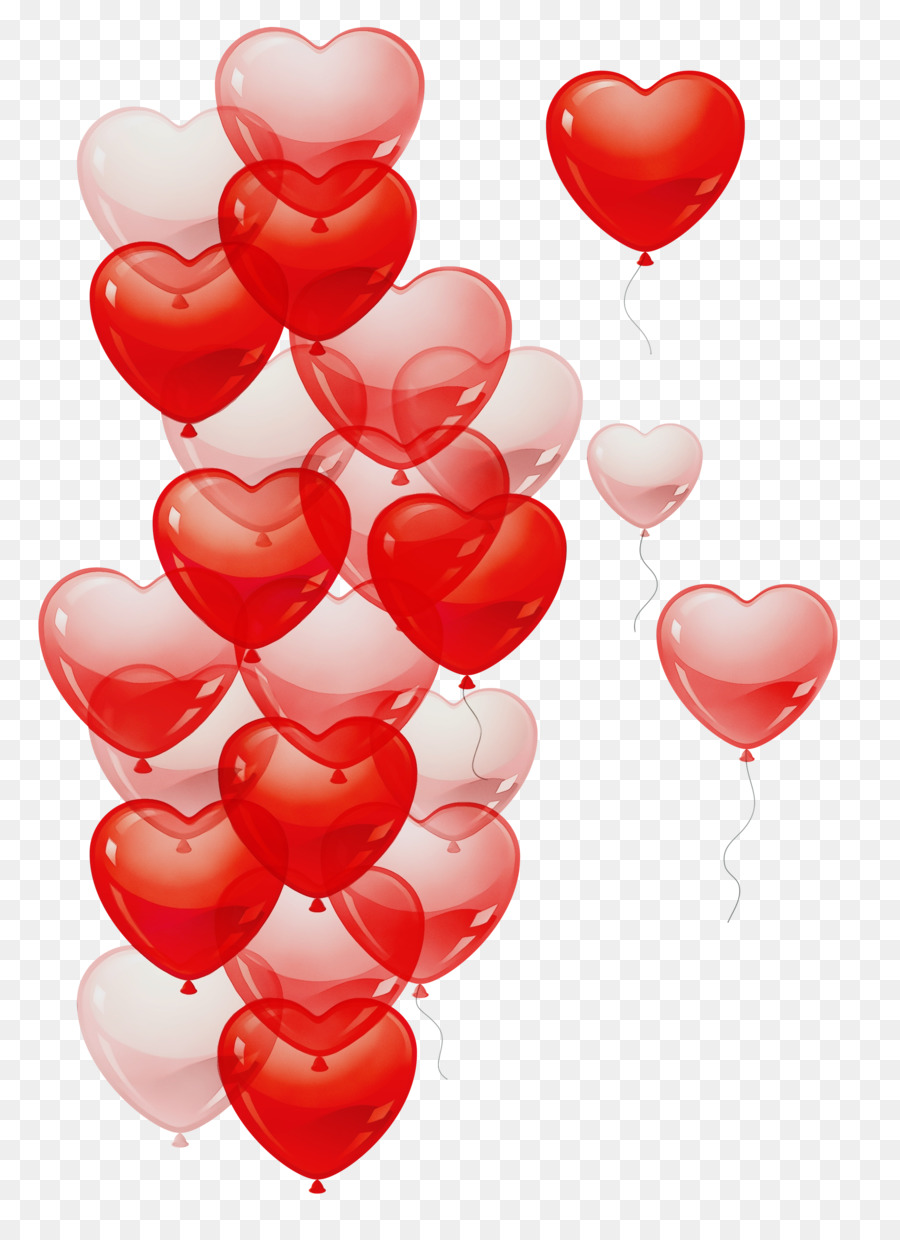 Ballons Coeur，Rouge PNG