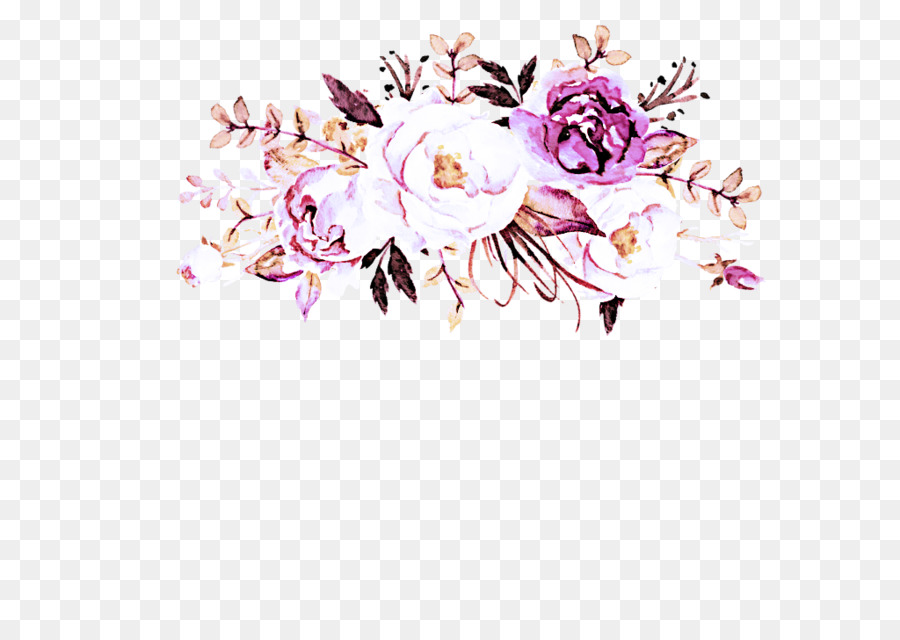 Fleurs Violettes Et Blanches，Bouquet PNG