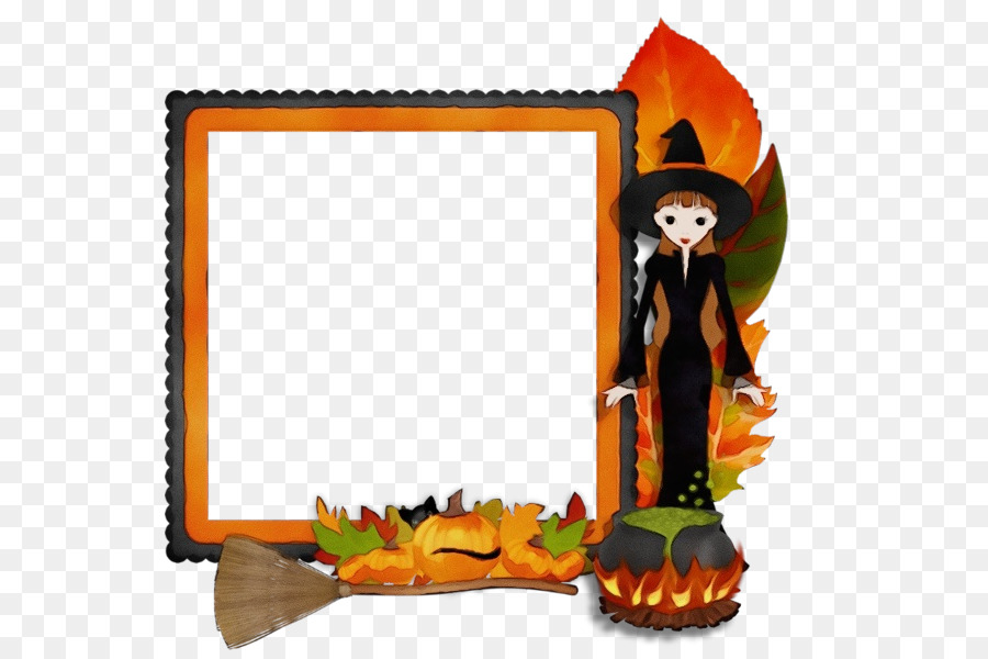 Sorcière Et Cadre，Halloween PNG