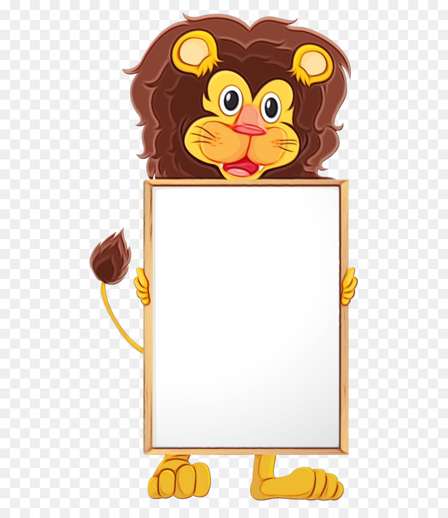 Lion Avec Signe，Dessin Animé PNG