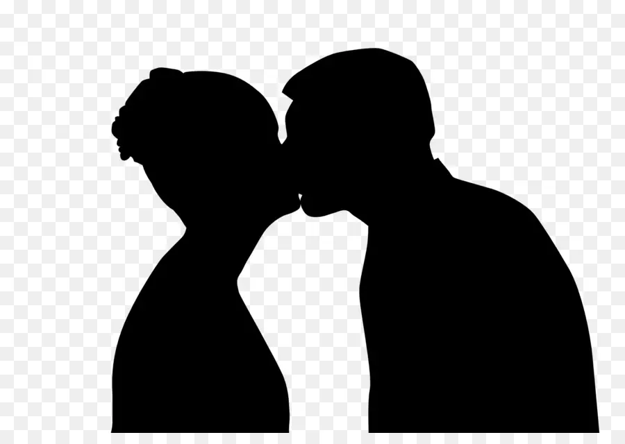 Embrasser Silhouette，Couple PNG