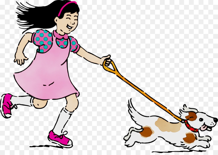 Fille Qui Court Avec Un Chien，Laisse PNG