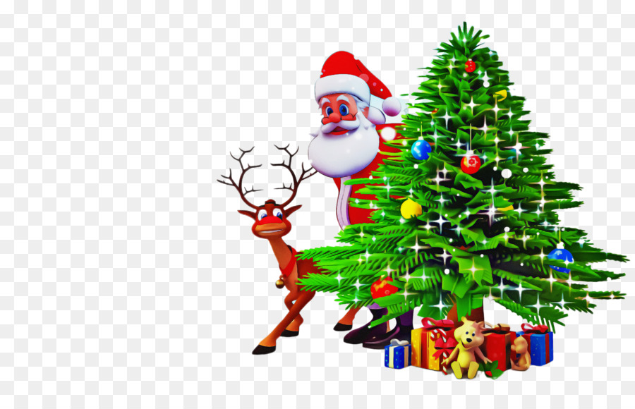 Père Noël Et Renne，Père Noël PNG