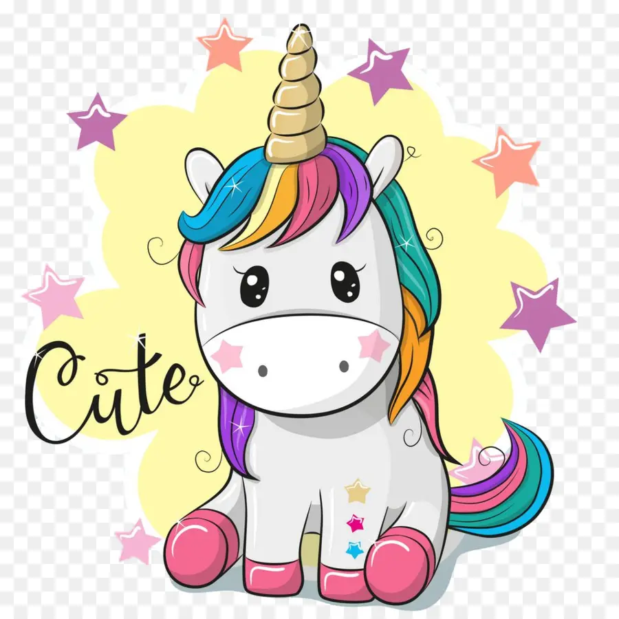 Licorne Mignonne，Arc En Ciel PNG