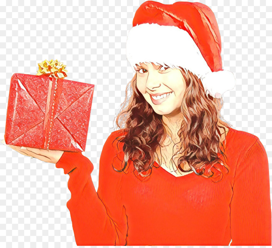 Femme Avec Cadeau，Noël PNG