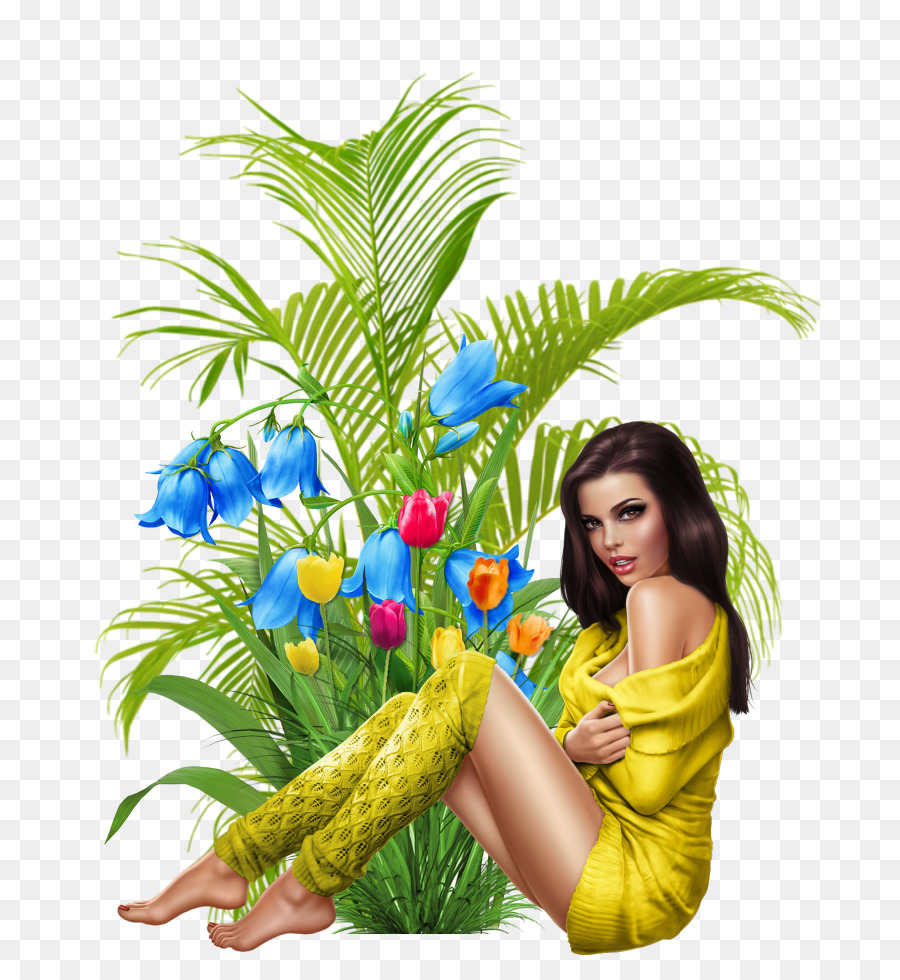 Femme Avec Des Fleurs，Fleurs PNG