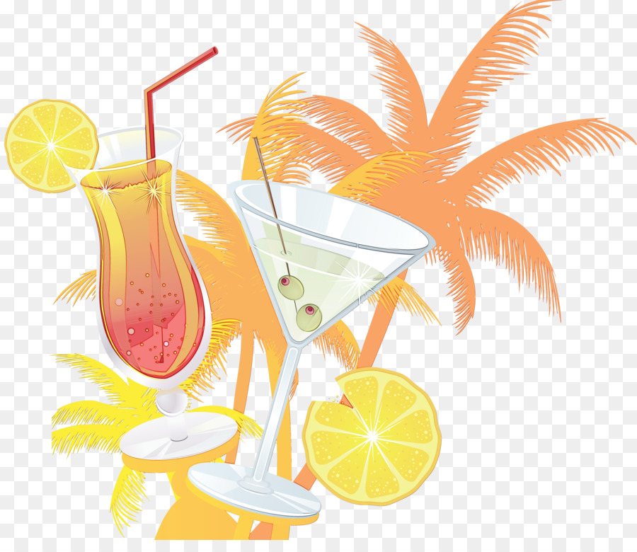 Boisson Verte Et Jaune，Citron PNG