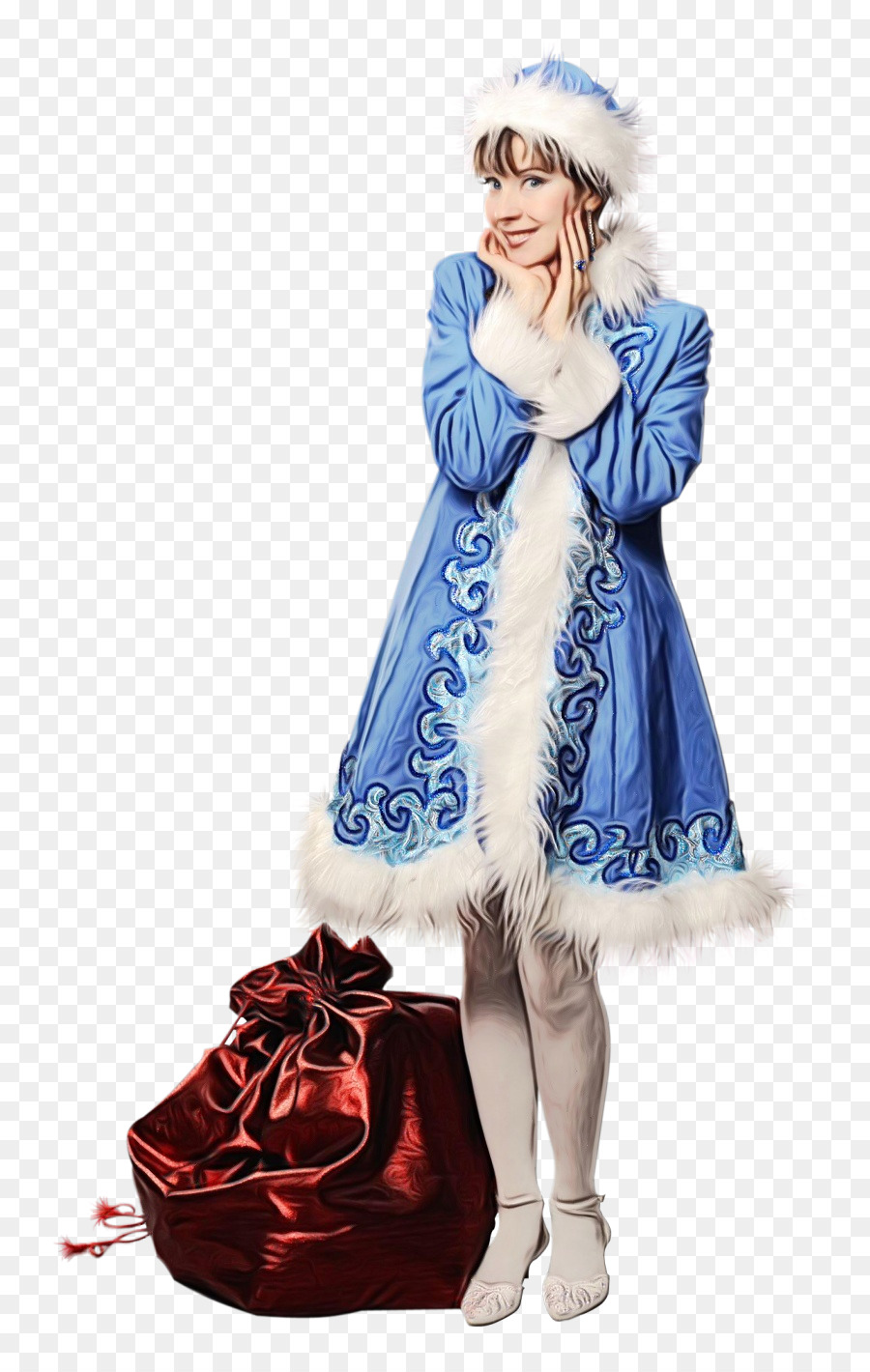 Costume D'hiver，Manteau Bleu PNG