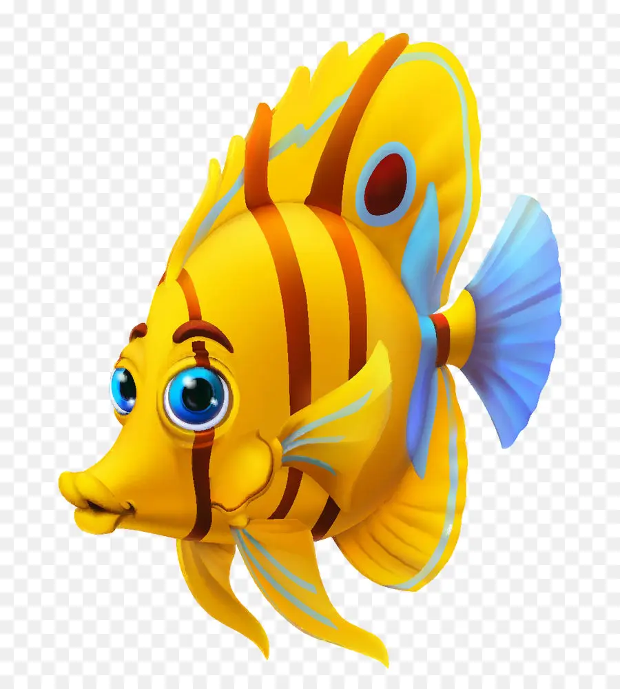 Poisson Jaune，Palmes PNG