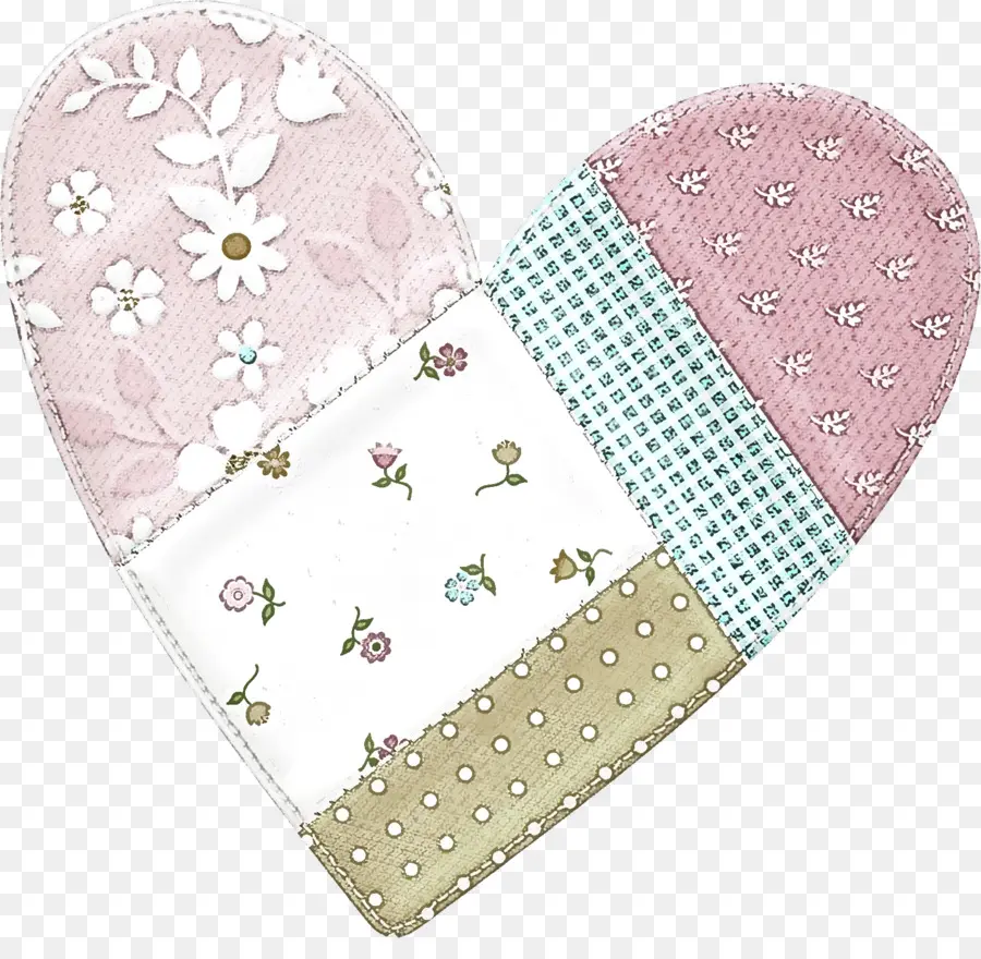 Coeur Patchwork，Édredon PNG