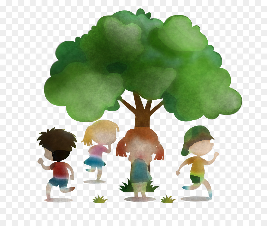 Enfants Jouant，Arbre PNG