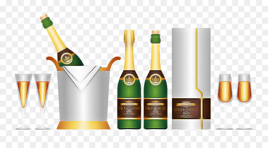 Bouteilles De Champagne，Lunettes PNG