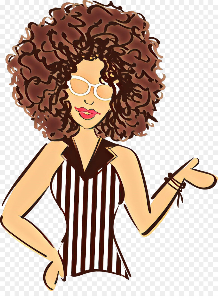 Femme Aux Cheveux Bouclés，Lunettes PNG