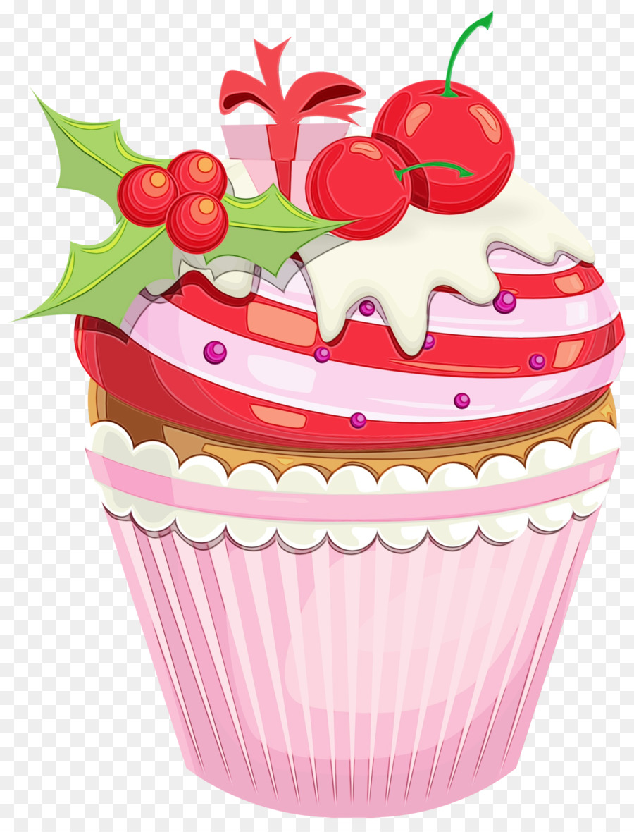 Cupcake Aux Cerises，Dessert PNG