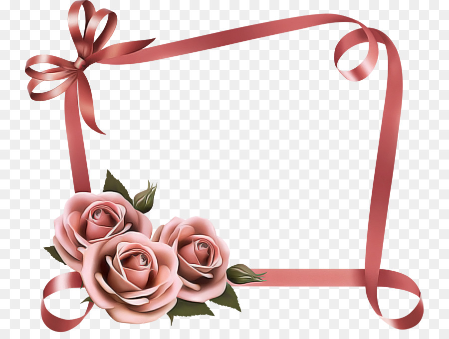 Cadre De Ruban Rose，Fleurs PNG