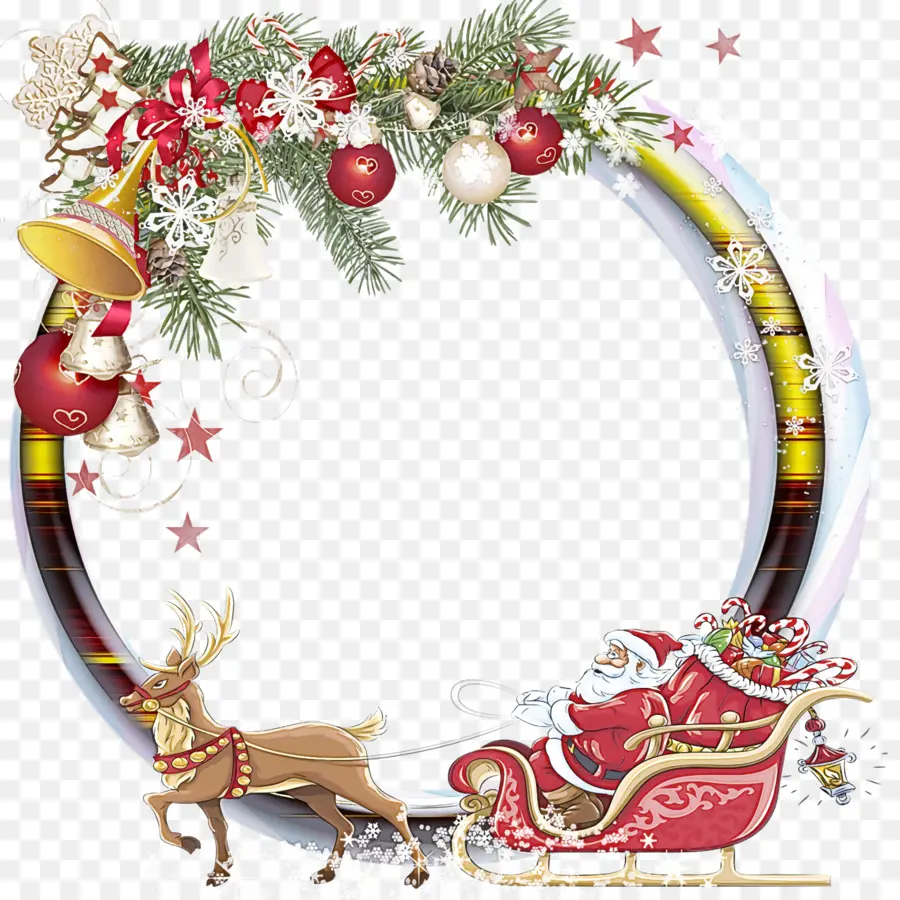 Couronne De Noël，Le Père Noël PNG