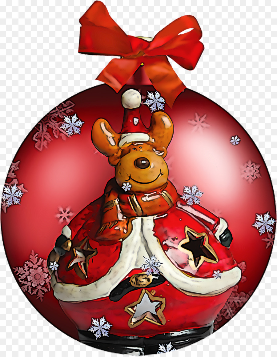 Ornement De Noël Rouge，Renne PNG