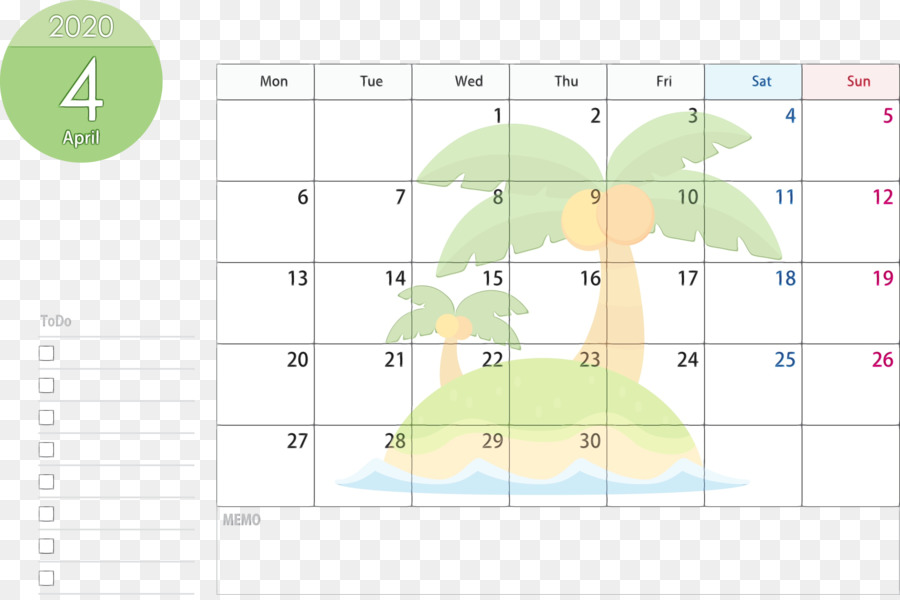 Palmiers，Calendrier PNG