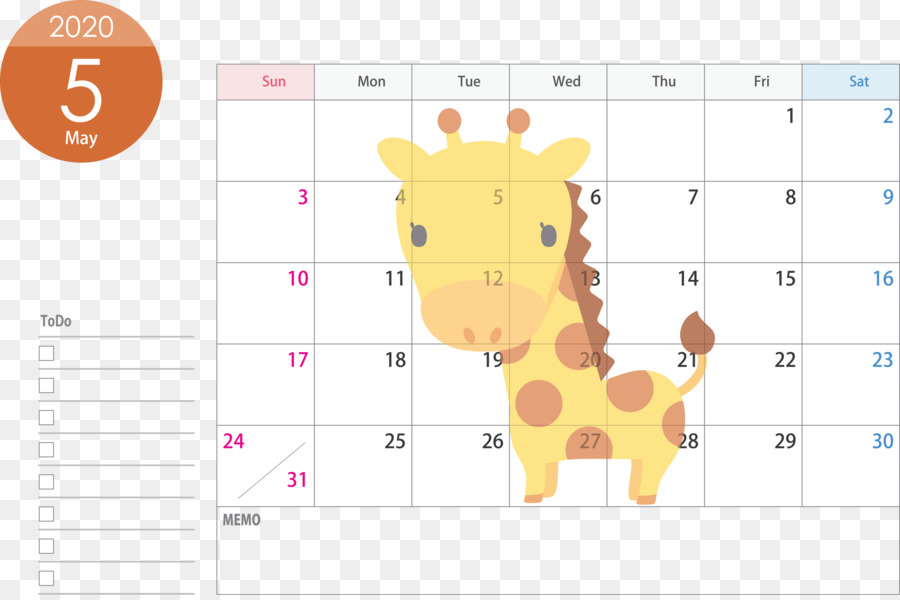 Girafe，Calendrier PNG