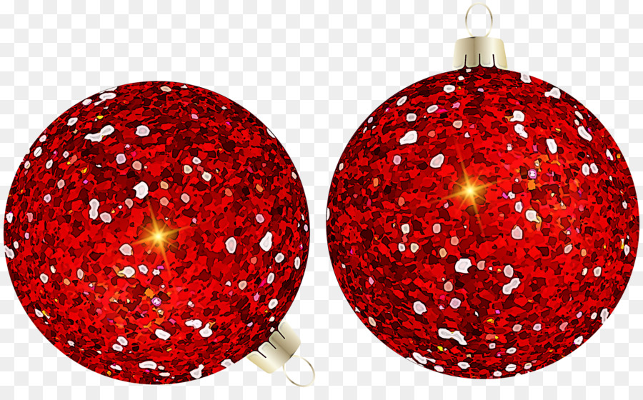 Boules à Paillettes Rouges，Arbre De Noël PNG