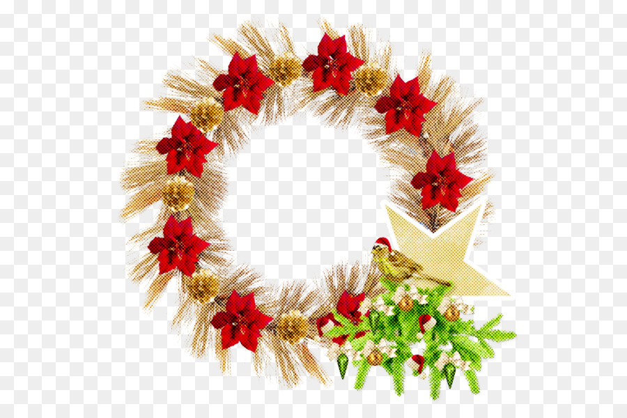 Couronne De Noël，Poinsettia PNG