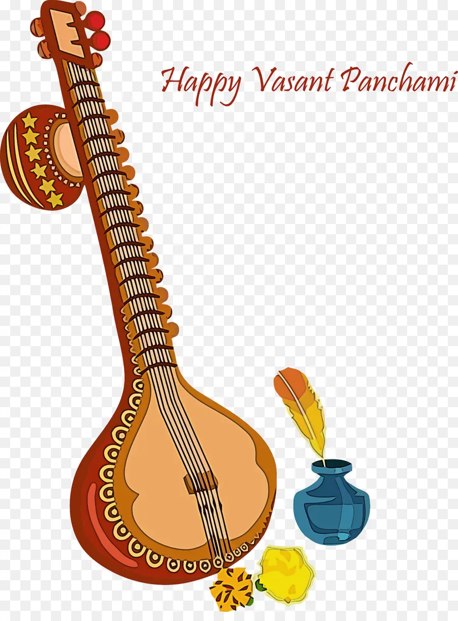 Sitar Et Cerf Volant，Vasant Panchami PNG