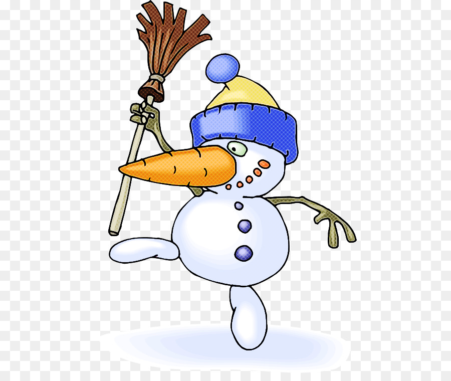 Bonhomme De Neige Avec Balai，Hiver PNG