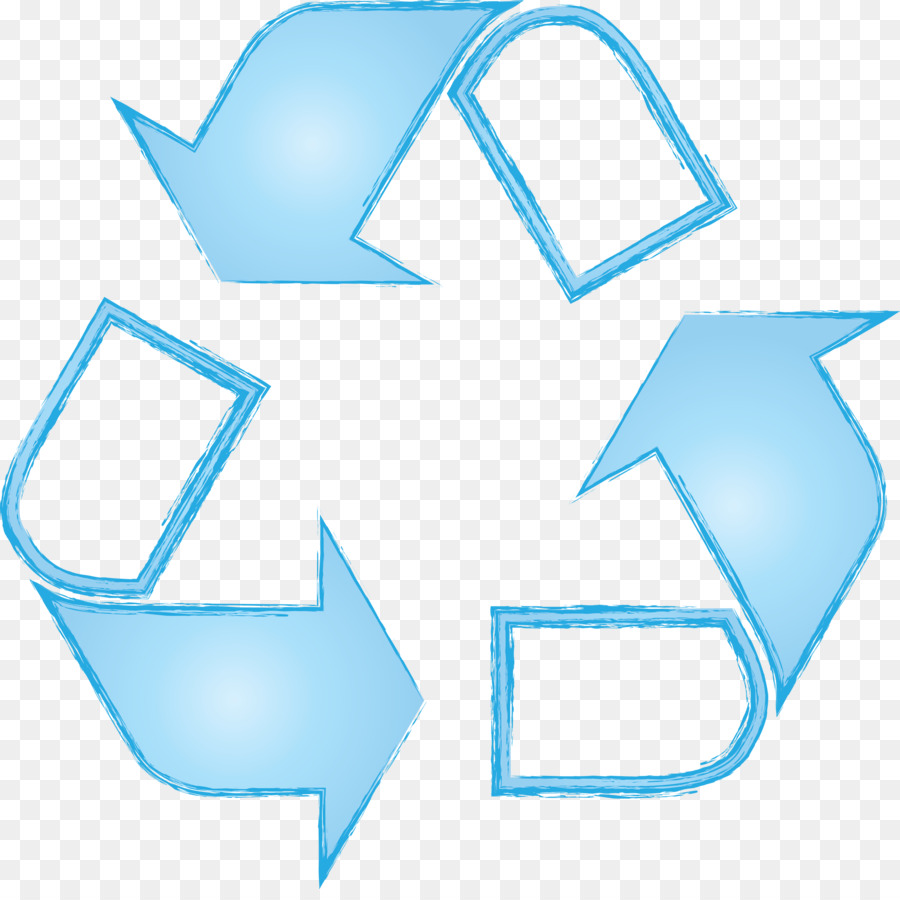 Symbole De Recyclage，Bleu PNG