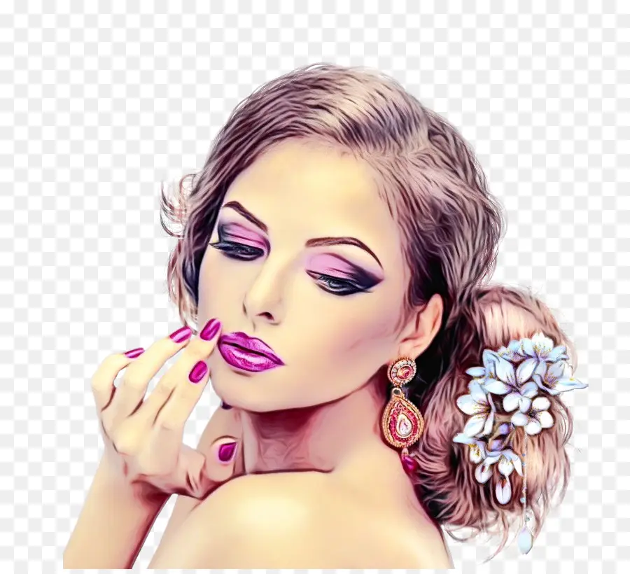 Femme Avec Du Maquillage，Se Maquiller PNG